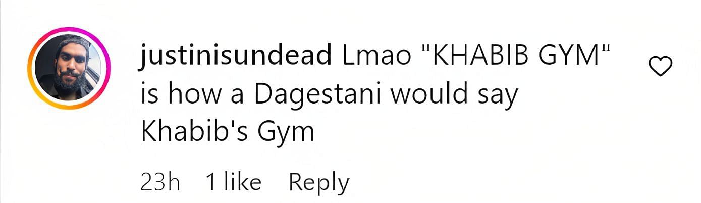 Comments on Khabib Gym