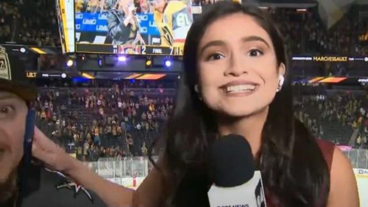 Samantha Rivera of CBS Miami fends off harassing fan on live TV during Stanley Cup coverage, gets lauded by fans