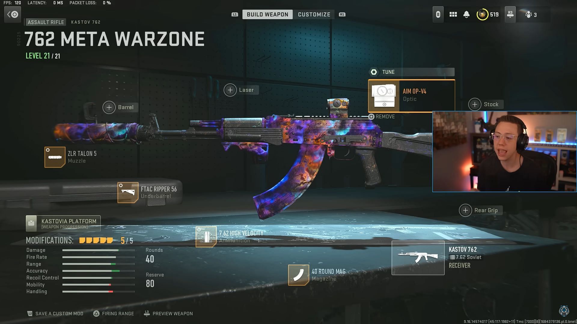 Kastov 762 loadout in Warzone 2 (Image via YouTube/WhosImmortal)