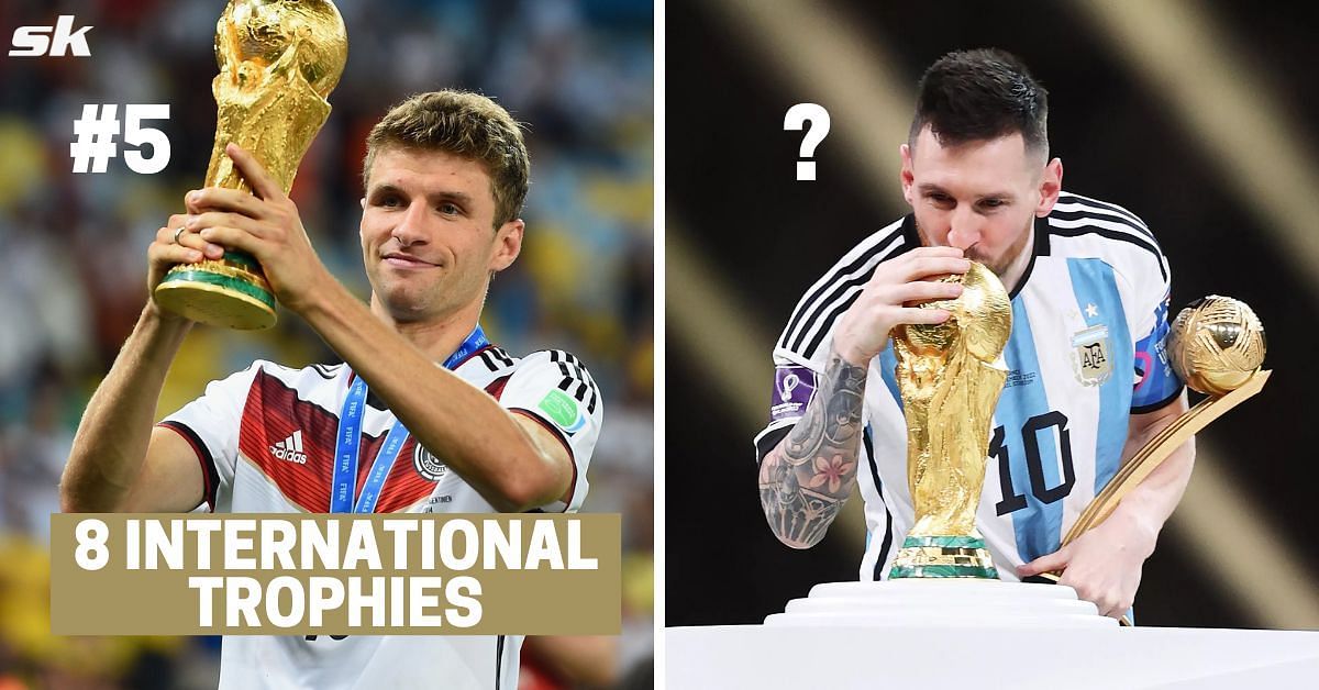 Thomas Muller of Germany (left) and Lionel Messi of Argentina (right)