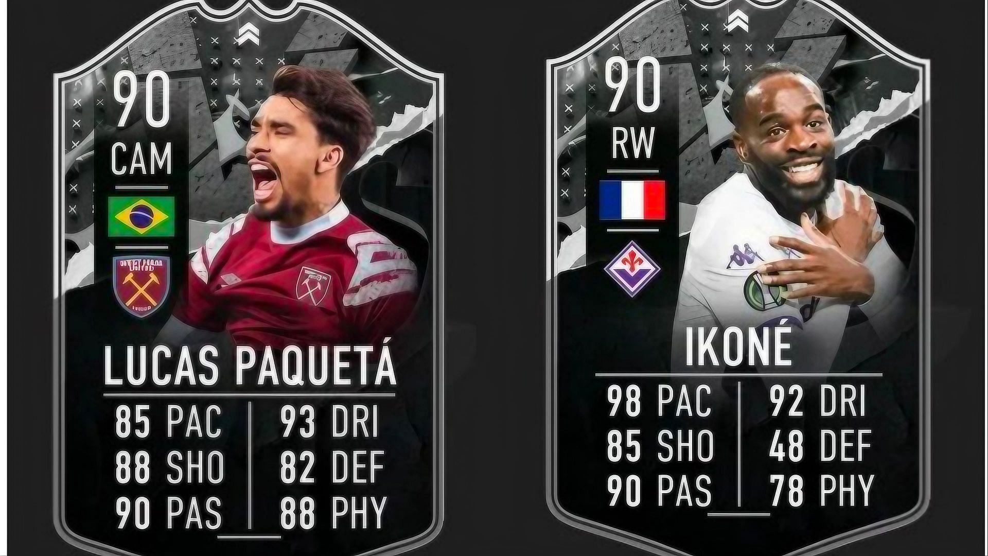 Easy solutions to complete the FIFA 23 Jonathan Ikone vs Lucas Paqueta Showdown SBC (Images via EA Sports)