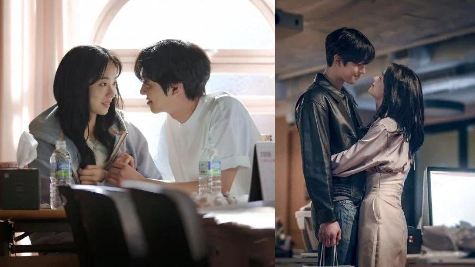 Ahn Hyo Seop and Jeon Yeo Bin for &quot;A Time Called You&quot; (image via Hancinema and twitter/Netflix K-content) 