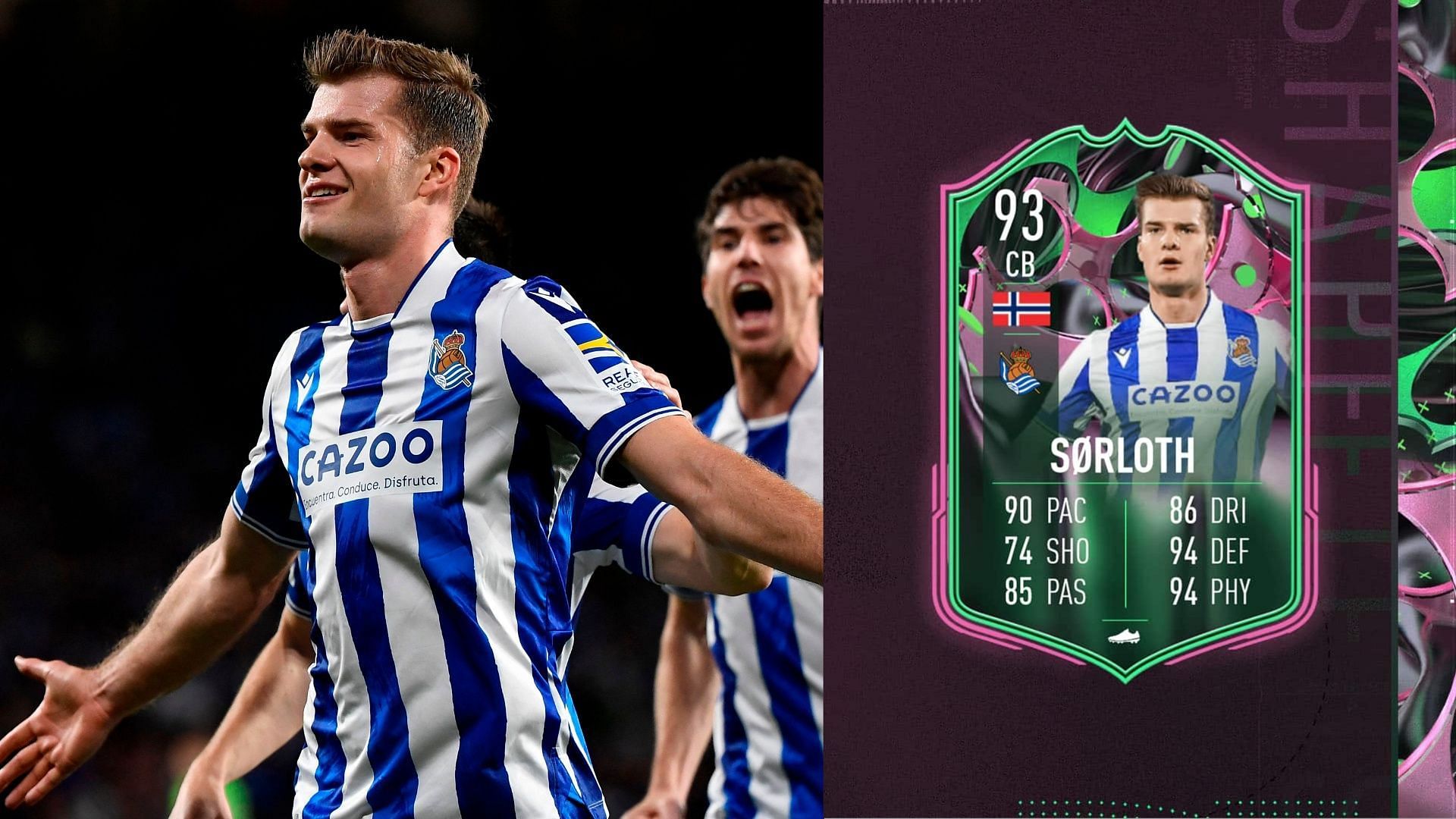 The Alexander Sorloth Shapeshifters SBC is now live in FIFA 23 (Images via Getty, EA Sports)