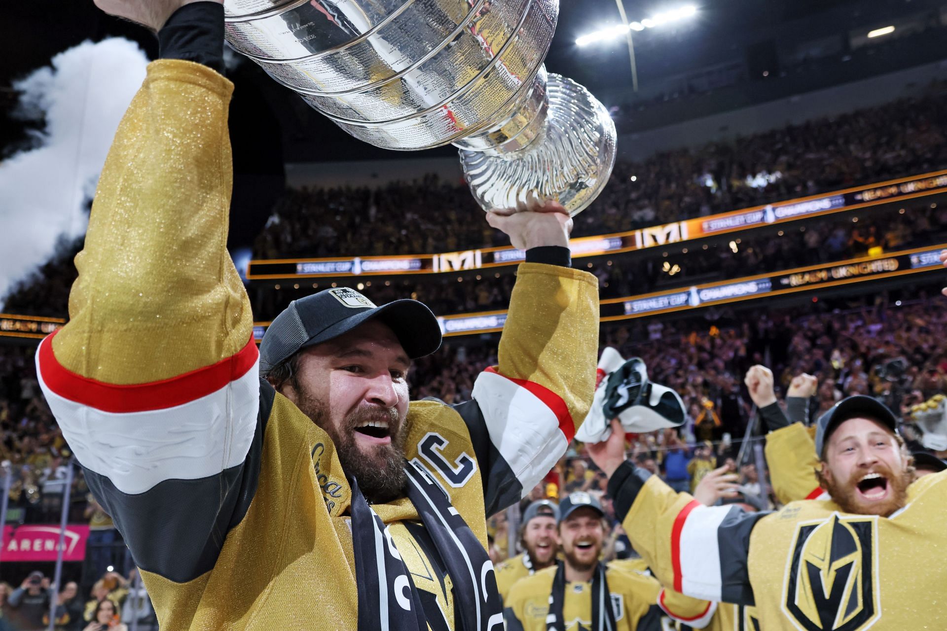 Mark Stone lifting the Stanley Cup after Game 5