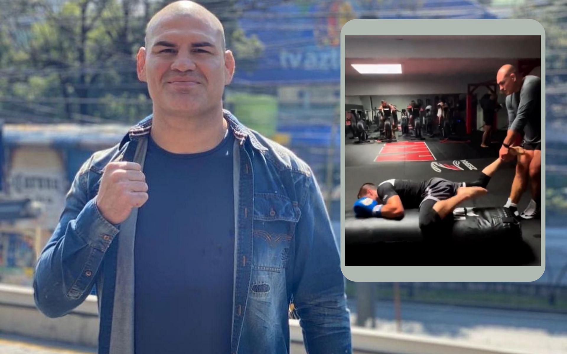 Former UFC heavyweight Cain Velasquez sparring with Umar Nurmagomedov