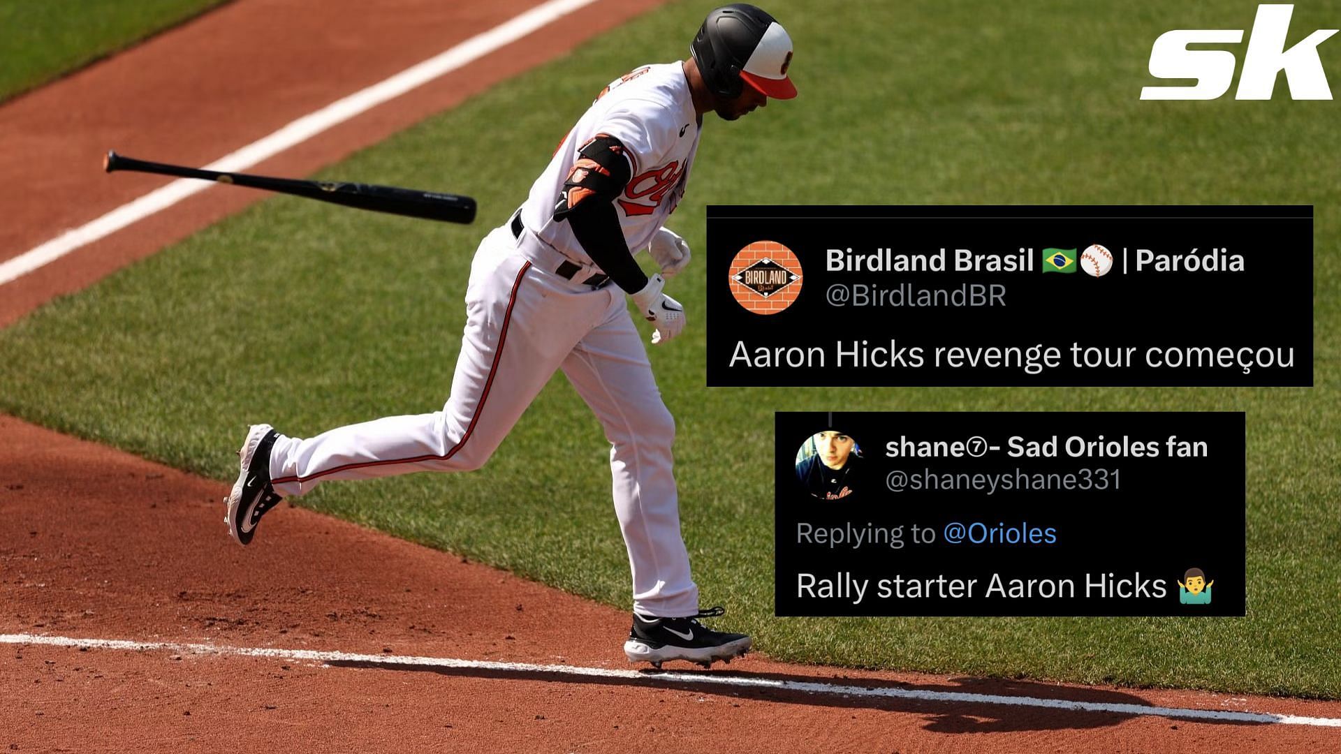 Baltimore Orioles fans fired up as Aaron Hicks wastes no time getting  things started with his new team: Aaron Hicks revenge tour