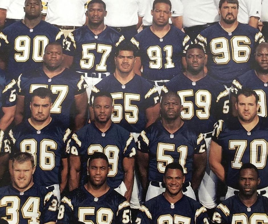 Terry Crews (#51) in a team photo with the San Diego Chargers. Credit: Twitter