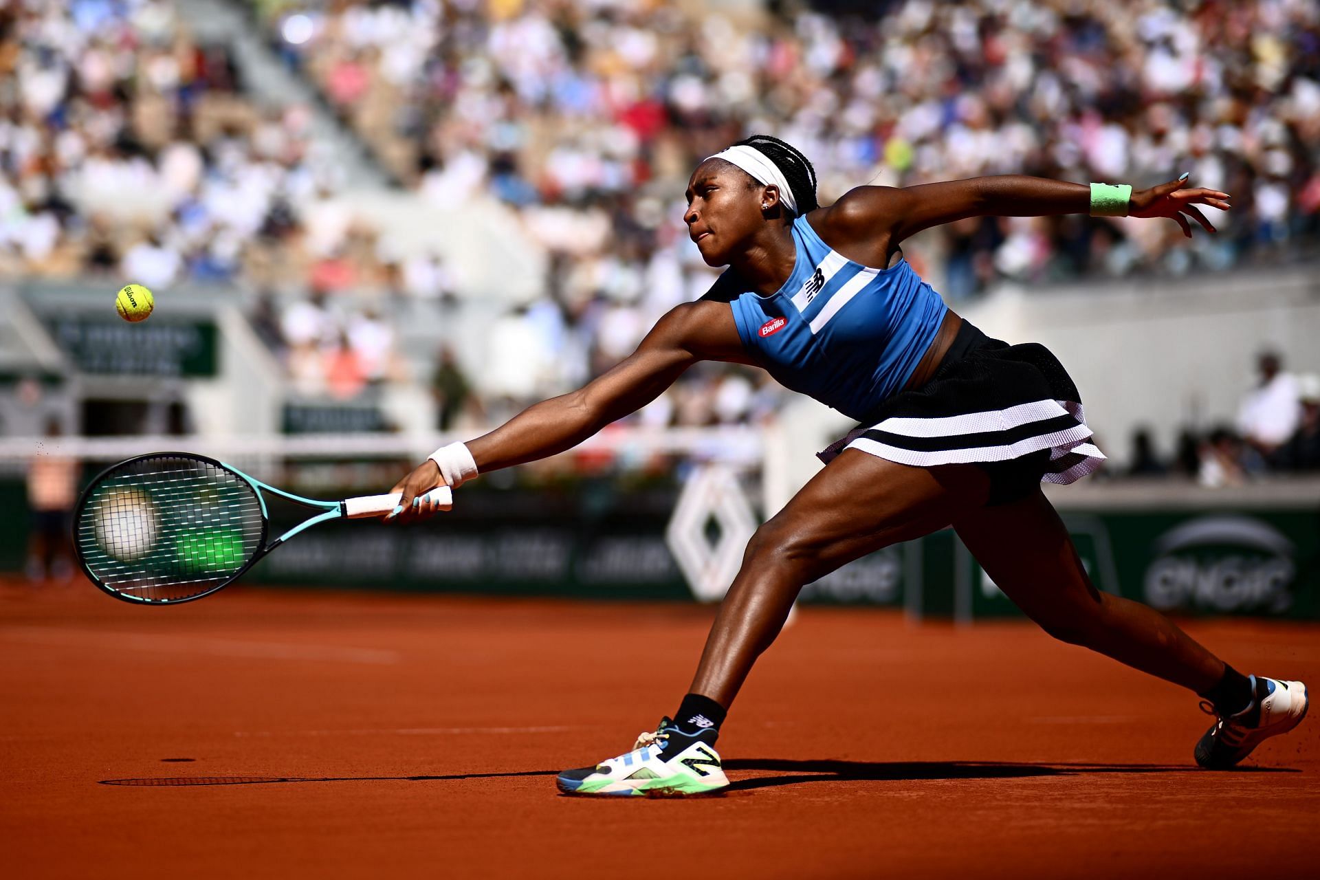 Coco Gauff in action at the French Open