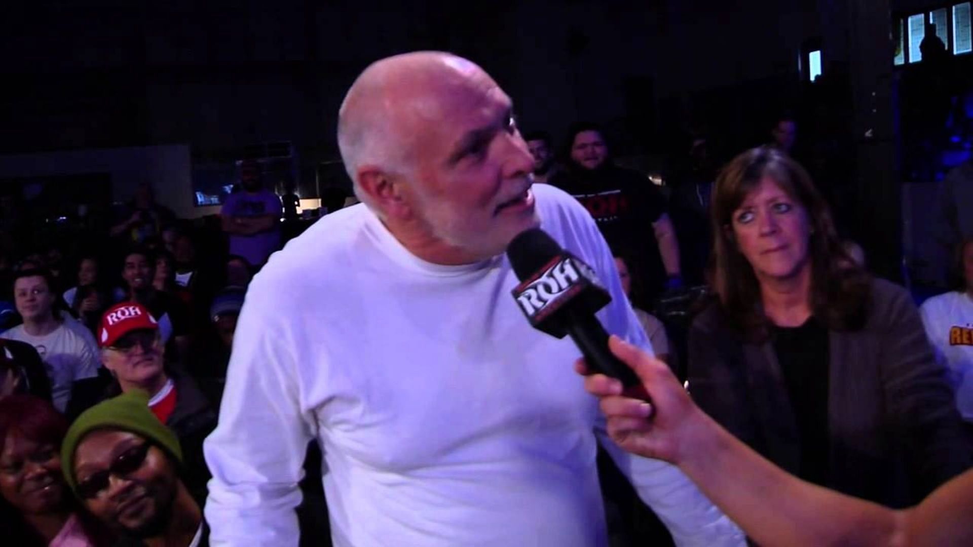 Papa Briscoe gets interviewed in Ring of Honor.