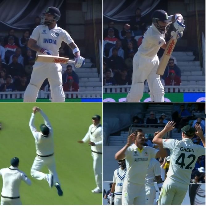 (Watch) Steve Smith takes a well-judged catch as Mitchell Starc bounces out Virat Kohli