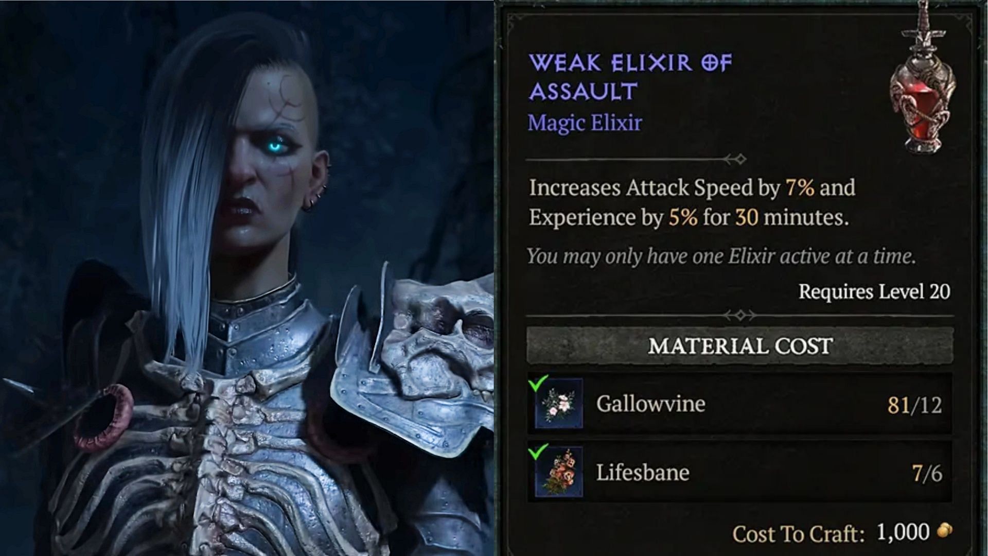 The Assault Elixir boosts the attack speed of a character (Images via Blizzard)