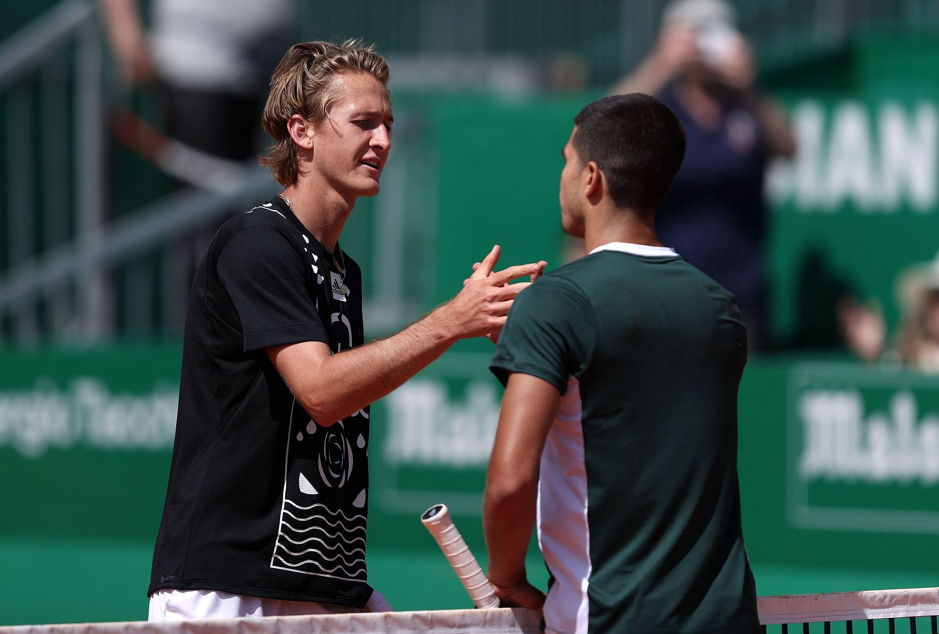 Sebastian Korda and Carlos Alcaraz at the 2022 Monte-Carlo Masters