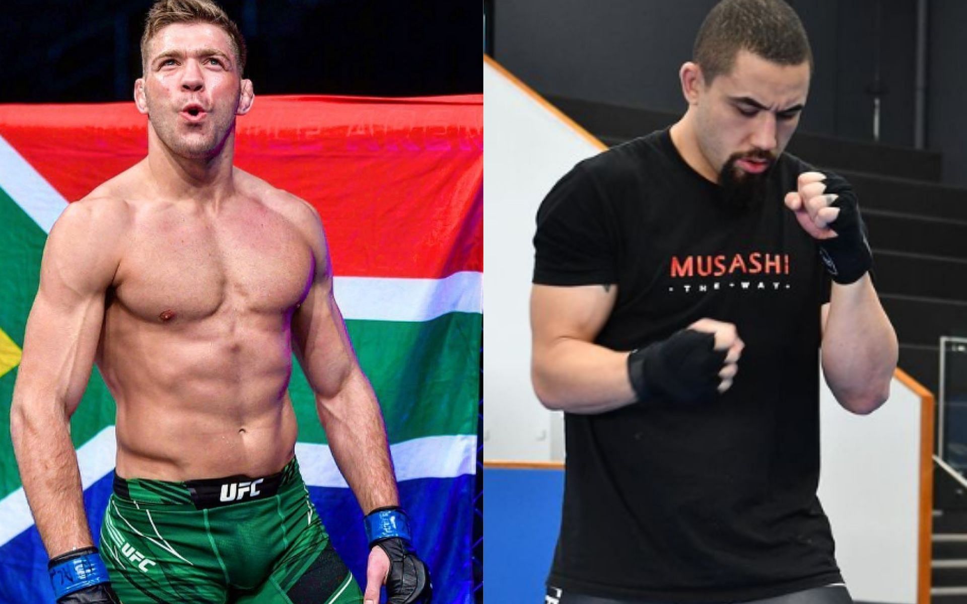 Dricus du Plessis on the left, Robert Whittaker on the right [Image source @dricusduplessis and @robwhittakermma on Instagram]