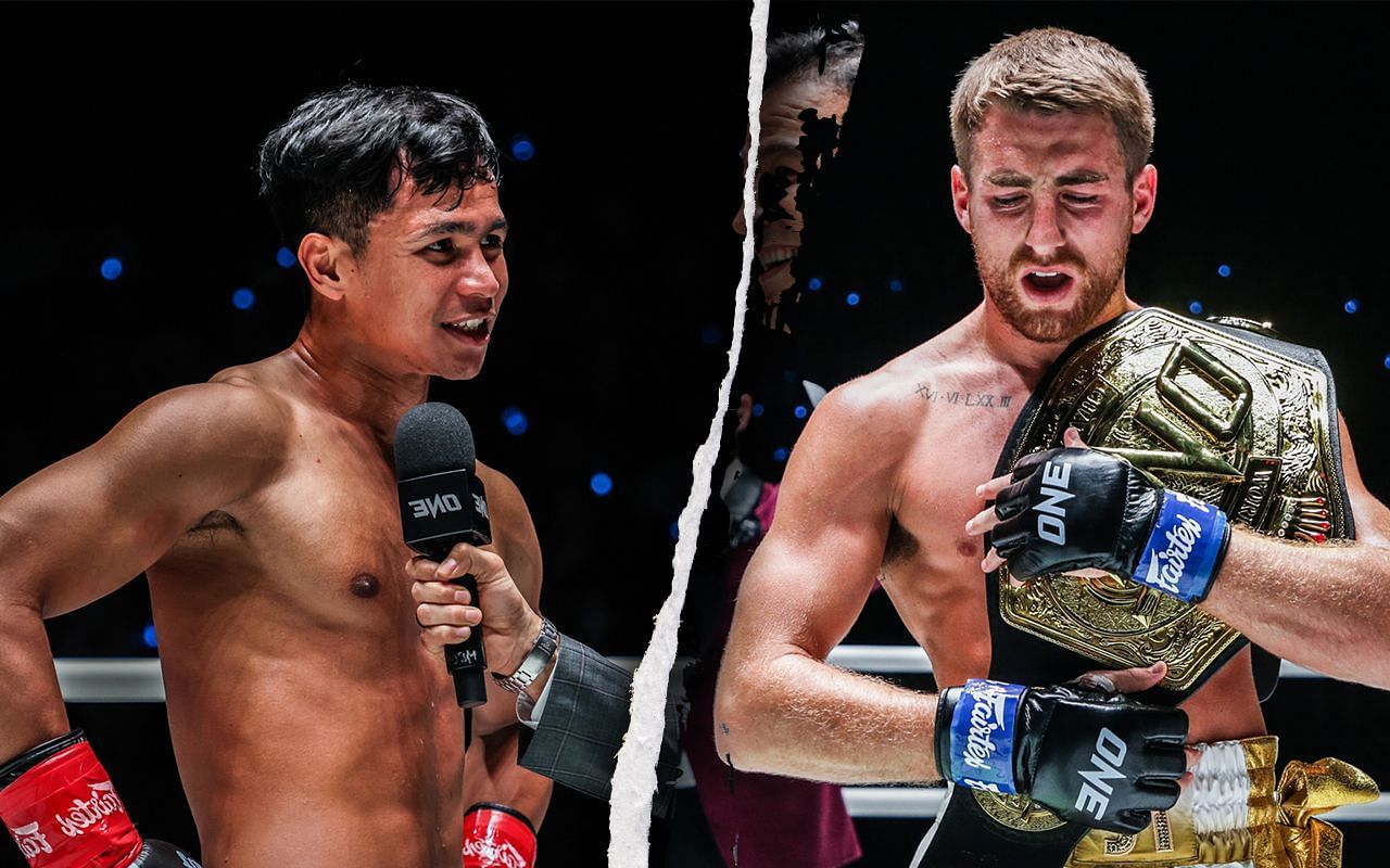 Superbon Singha Mawynn (L) / Jonathan Haggerty (R) -- Photo by ONE Championship