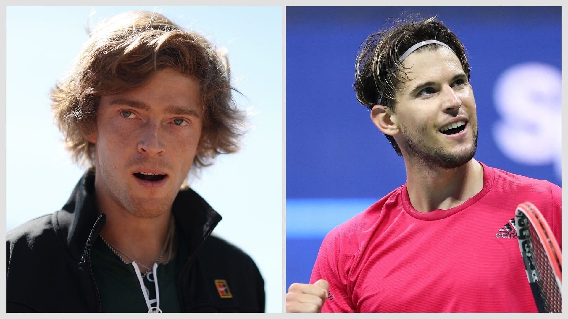 Andrey Rublev (L) and Dominic Thiem (R)