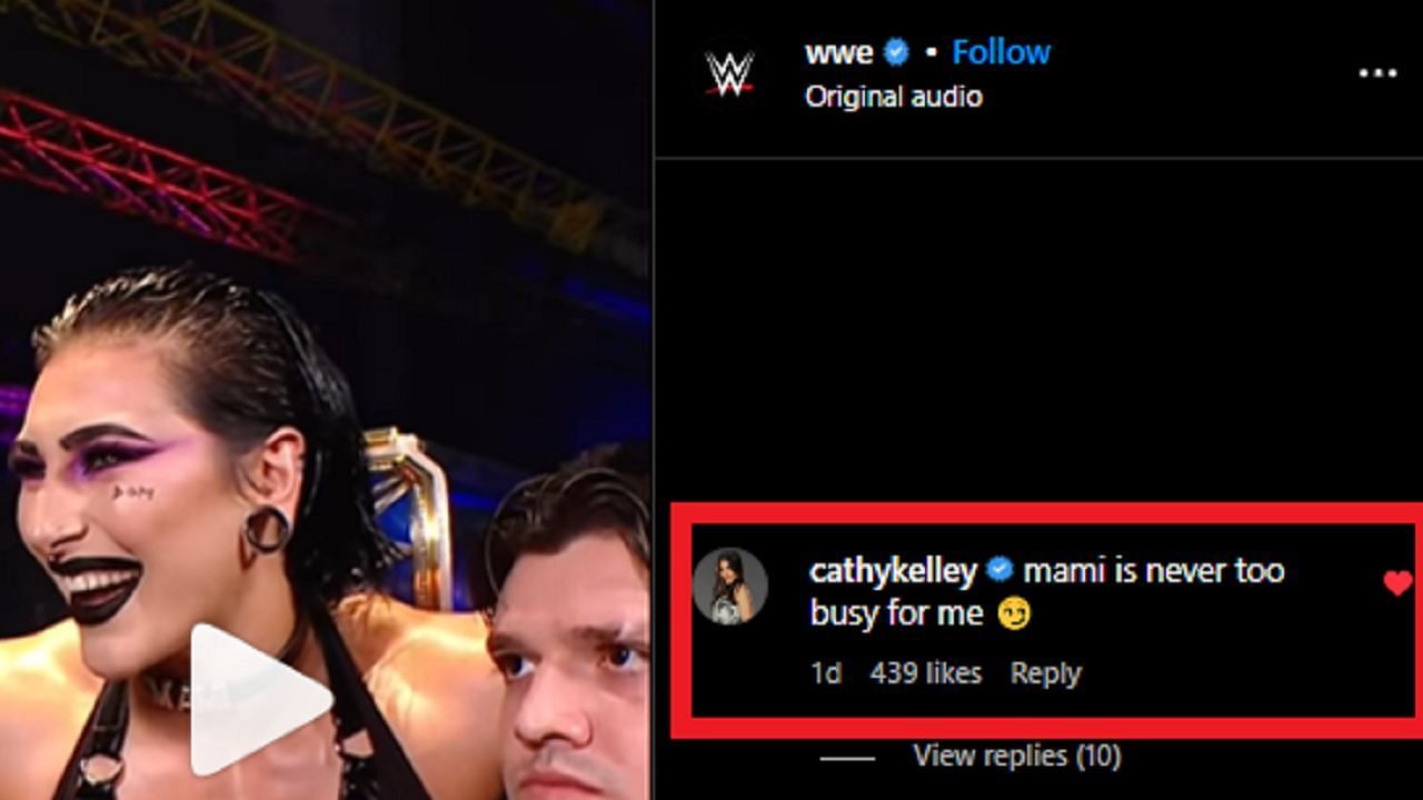 Here&#039;s what Kelley commented on WWE&#039;s post