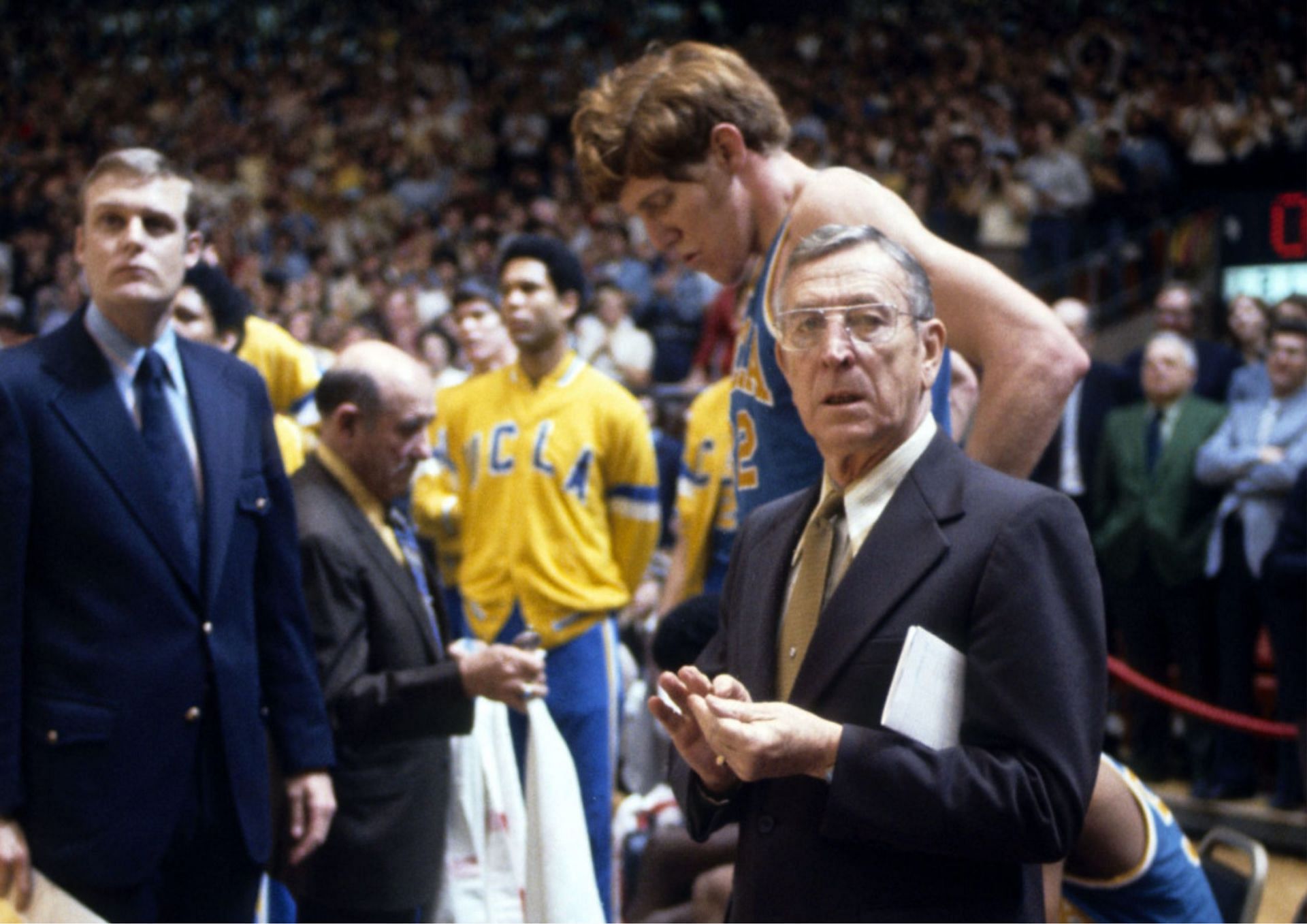 Legendary coach John Wooden led Bill Walton and the UCLA Bruins to two NCAA championships during Walton