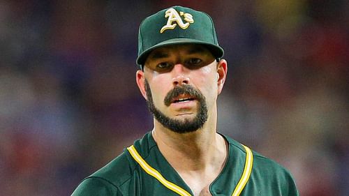 Mike Fiers in Oakland A's jersey