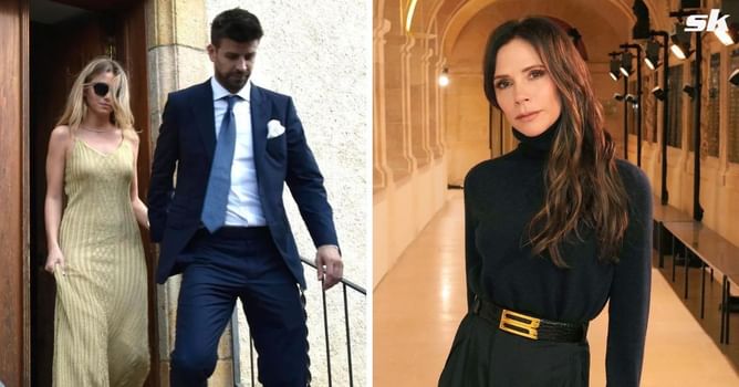 Gerard Pique’s girlfriend Clara Chia shines in outfit designed by Victoria Beckham during ex-Barcelona star’s brother’s wedding