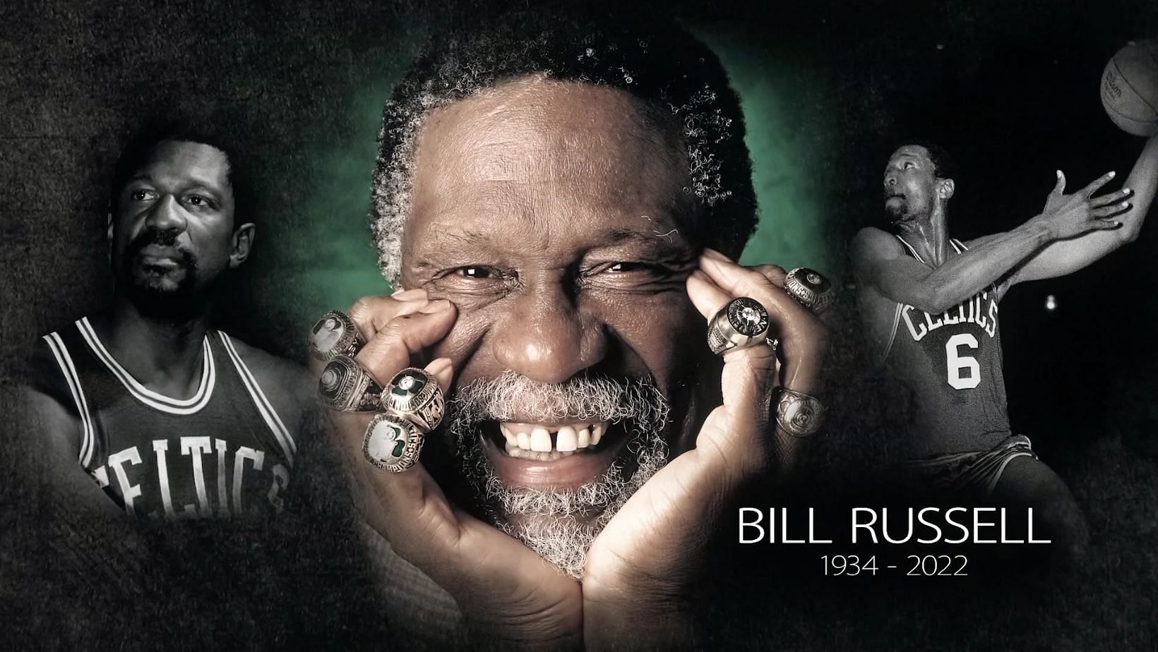 The late Bill Russell won 11 championships in 13 seasons with the Boston Celtics.