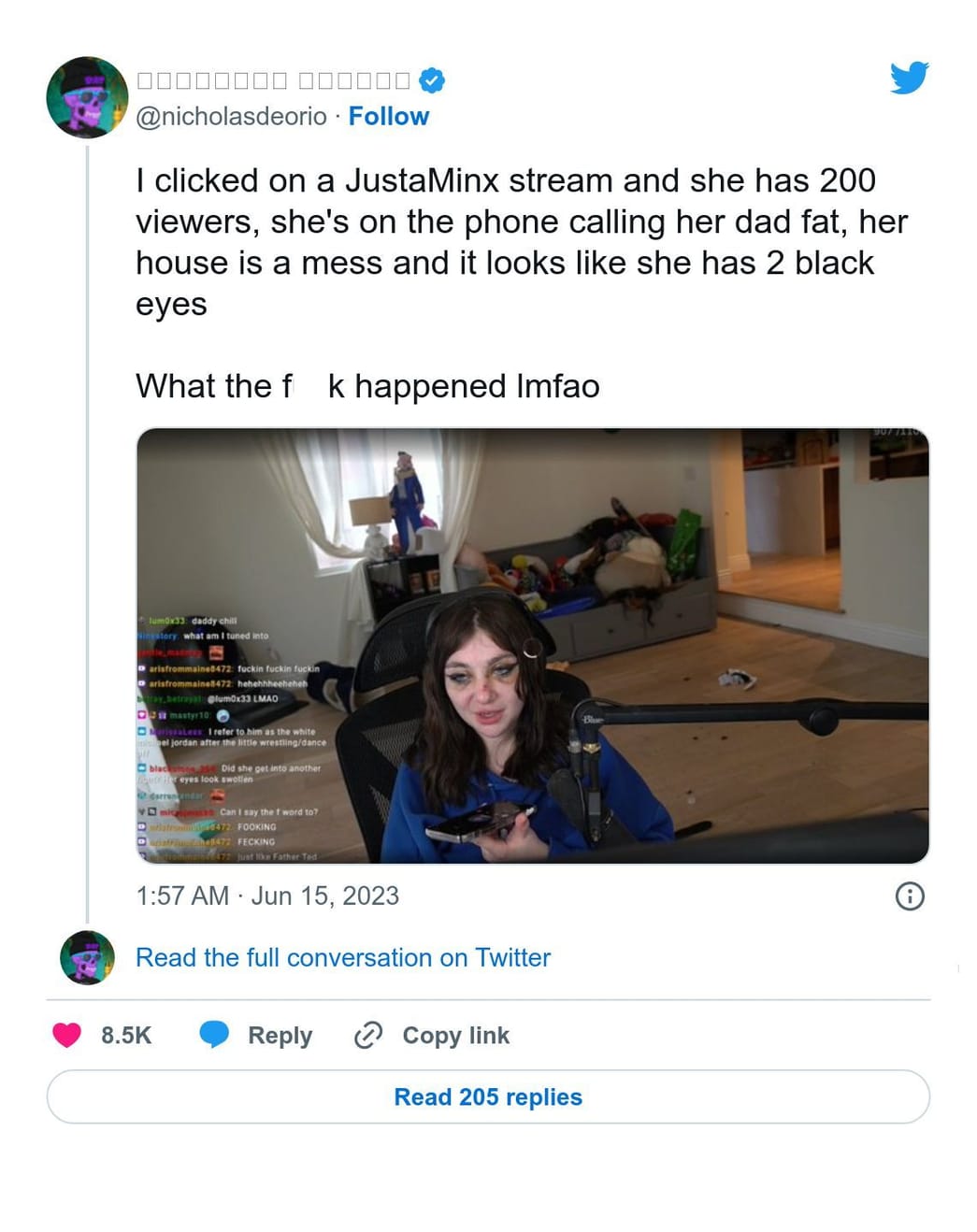 "What the f**k happened" Fans worried as JustaMinx spotted with