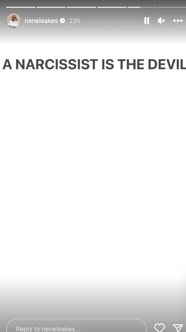 "A NARCISSIST IS THE DEVIL" RHOA alum NeNe Leakes shares cryptic