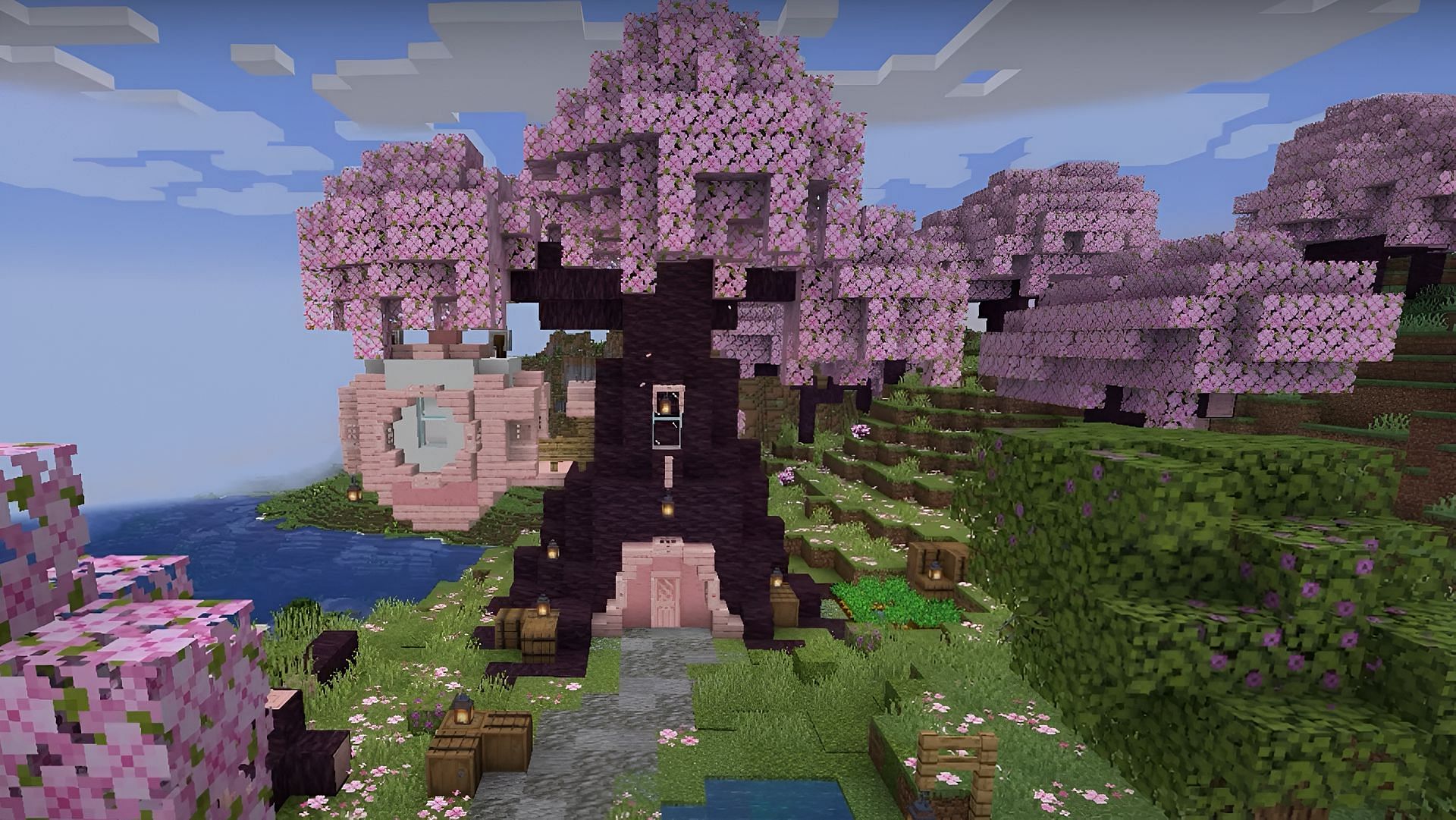 A tree house made of cherry wood (Image via CamoflaugeDave on YouTube)