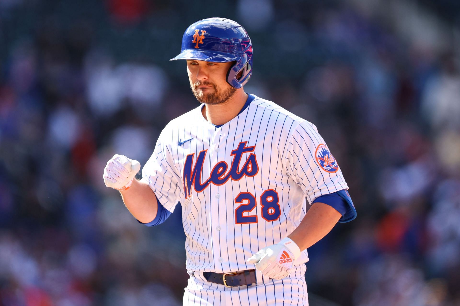 J.D. Davis of the New York Mets (Photo by Dustin Satloff/Getty Images)