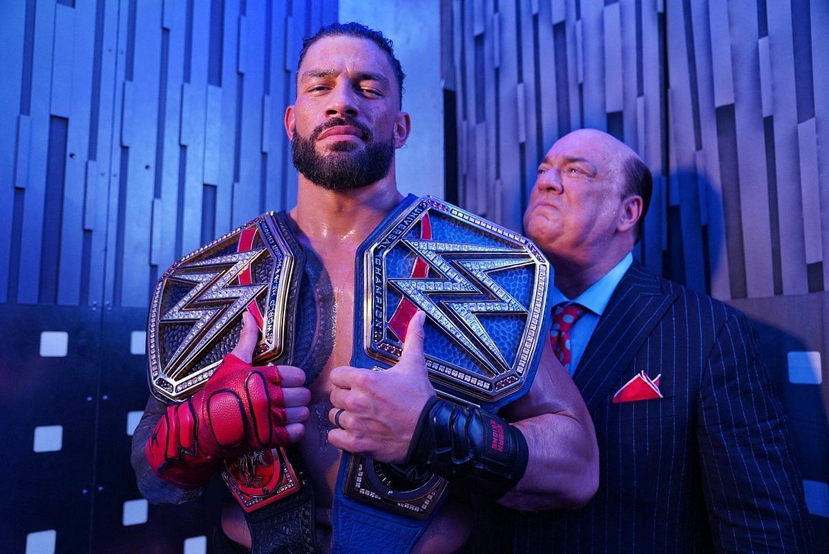 Roman Reigns and Paul Heyman of The Bloodline.