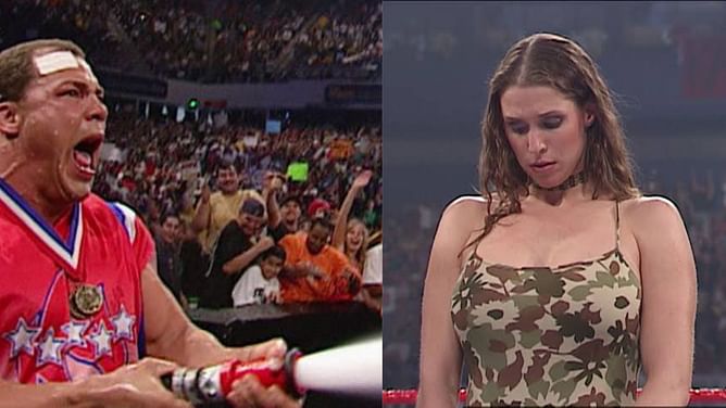 Spraying milk on Stephanie McMahon and 6-time WWE Champion was "the best feeling in the world," says Kurt Angle