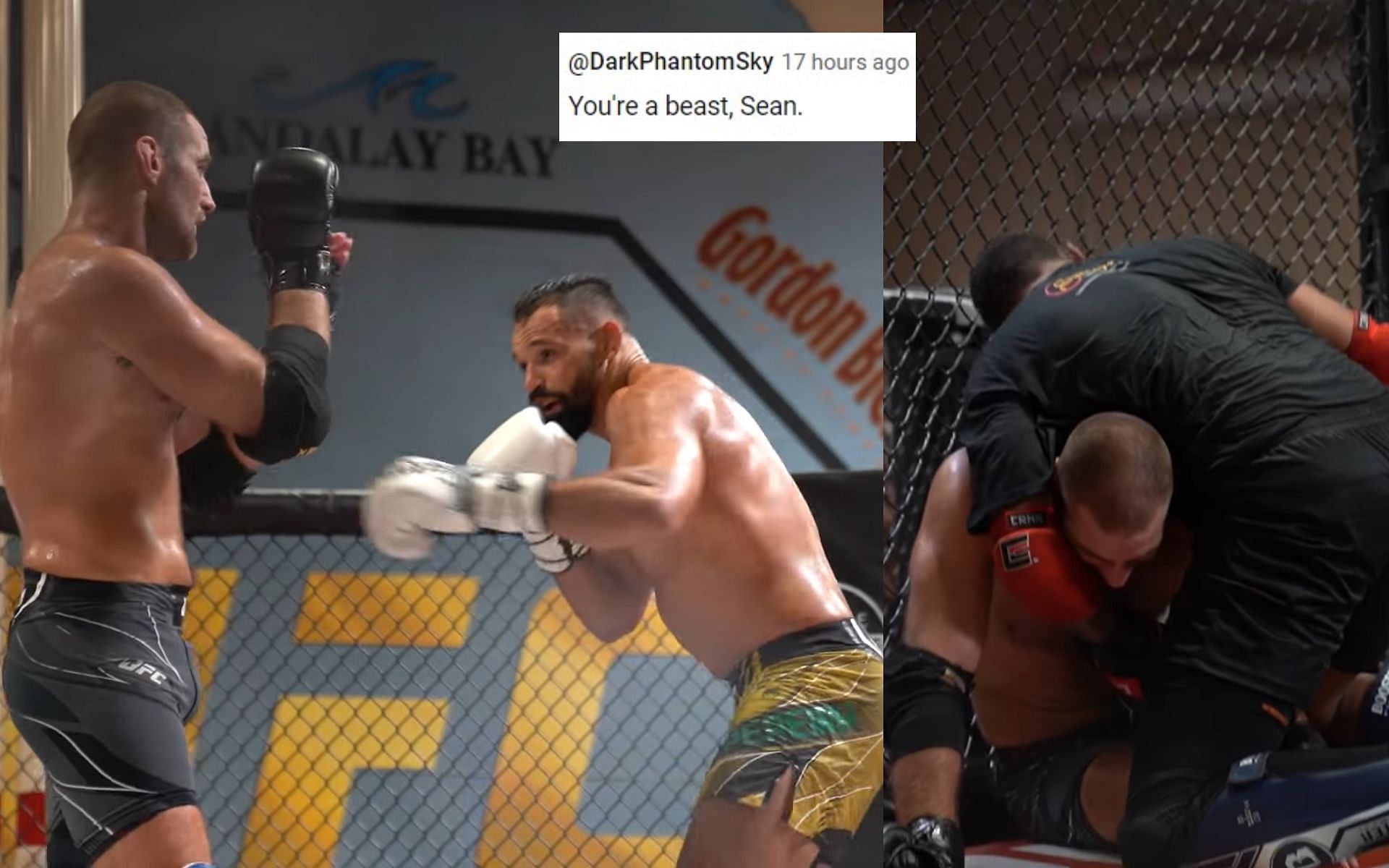 Sean Strickland sparring ahead of UFC on ESPN 48 [Images Courtesy: @seanstrickland on YouTube]