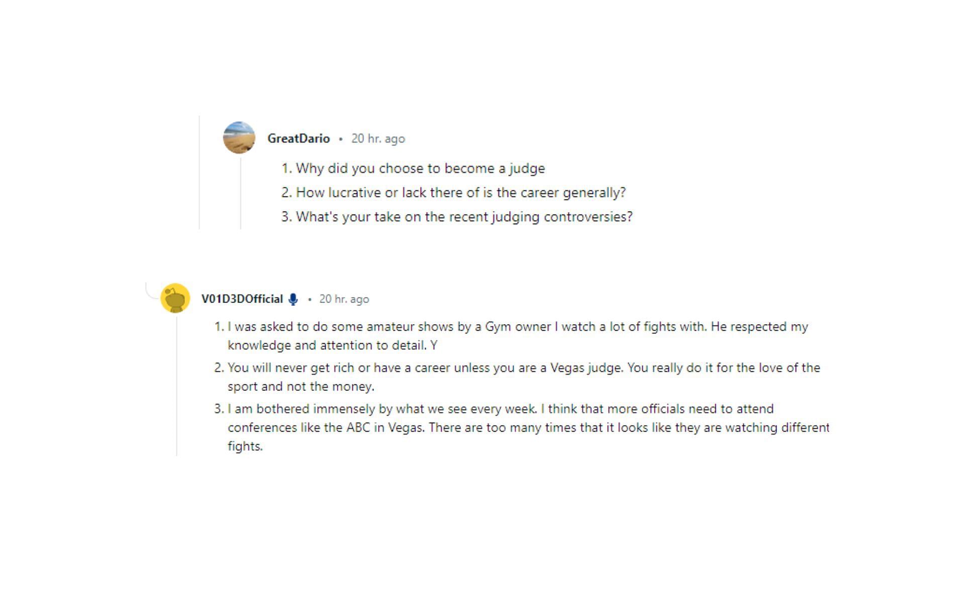 Reddit comments
