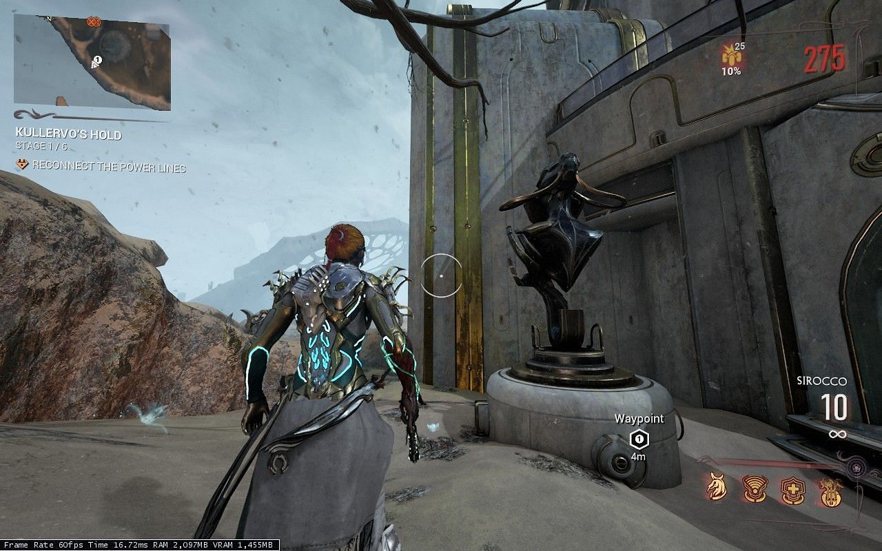 The first pillar for Kullervo&#039;s Hold secret room in Warframe (Image via Digital Extremes)