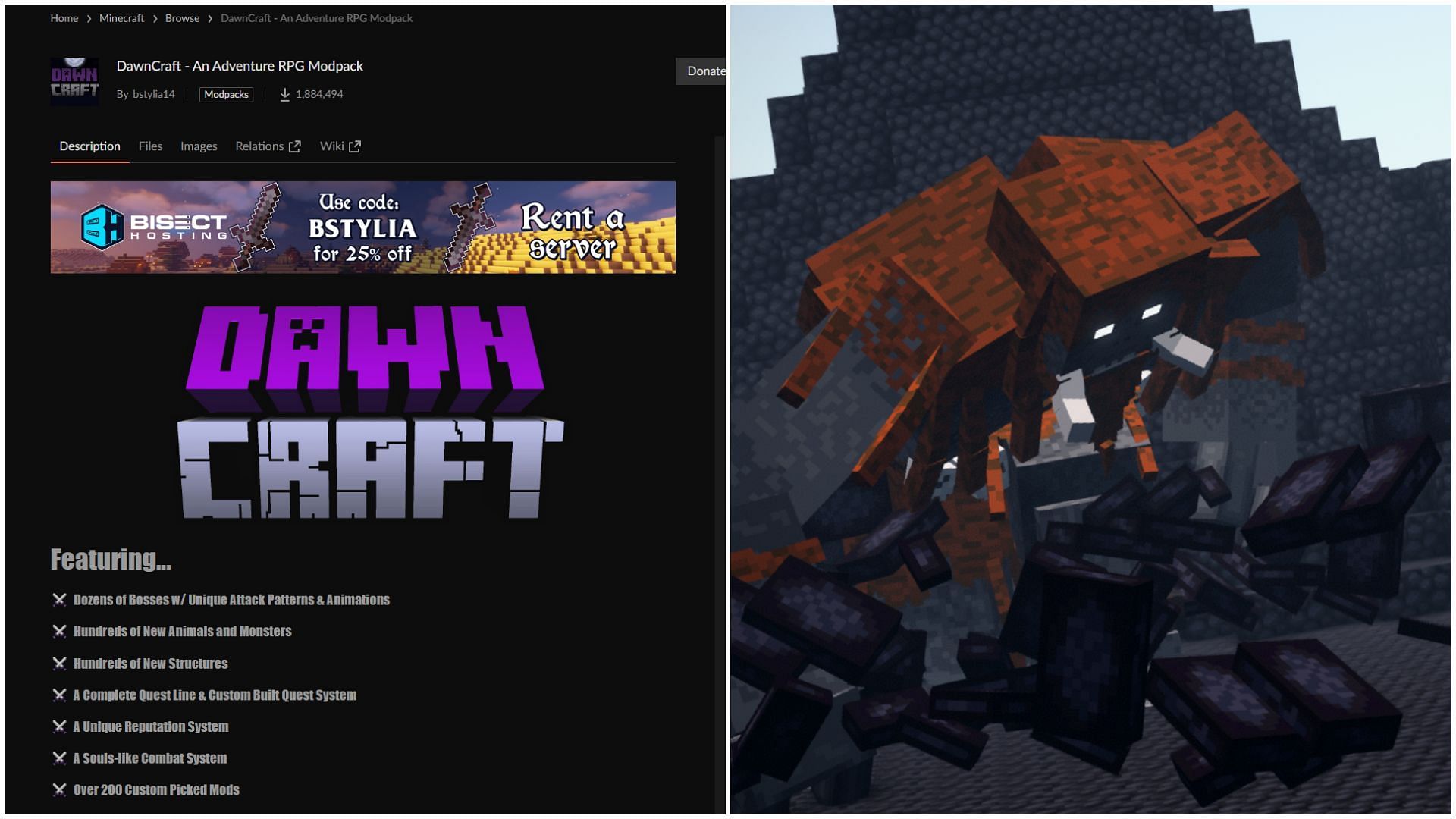 DawnCraft is a new and trending RPG modpack for Minecraft (Image via Sportskeeda)