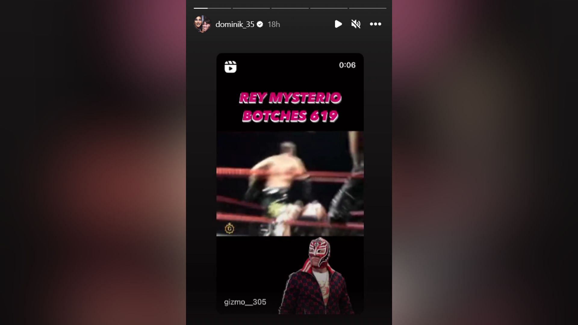 Screenshot of Dominic Mysterio&#039;s Instagram Story