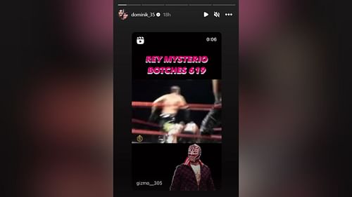 Screenshot of Dominic Mysterio's Instagram Story