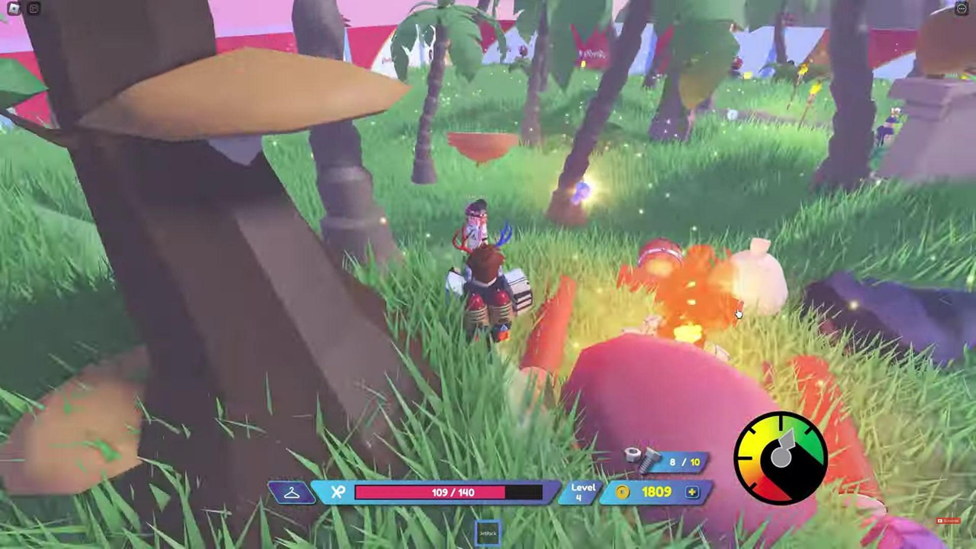 Bolt near the tree near the campfire (Image via Conor3D/YouTube)