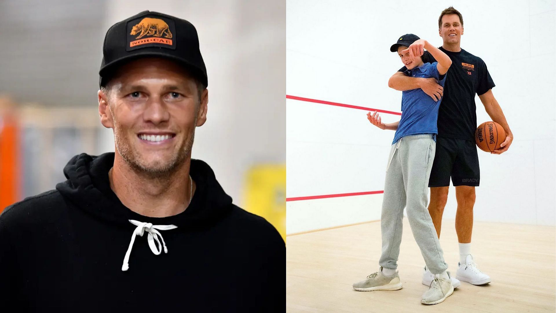 Tom Brady (L) took to Instagram to share photo with his oldest son Jack (R)