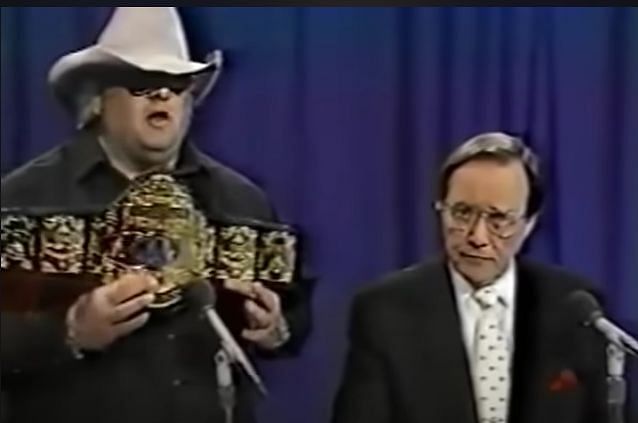 Dusty Rhodes with the PWF World Championship  [Image Credits: Belt Talk.com]