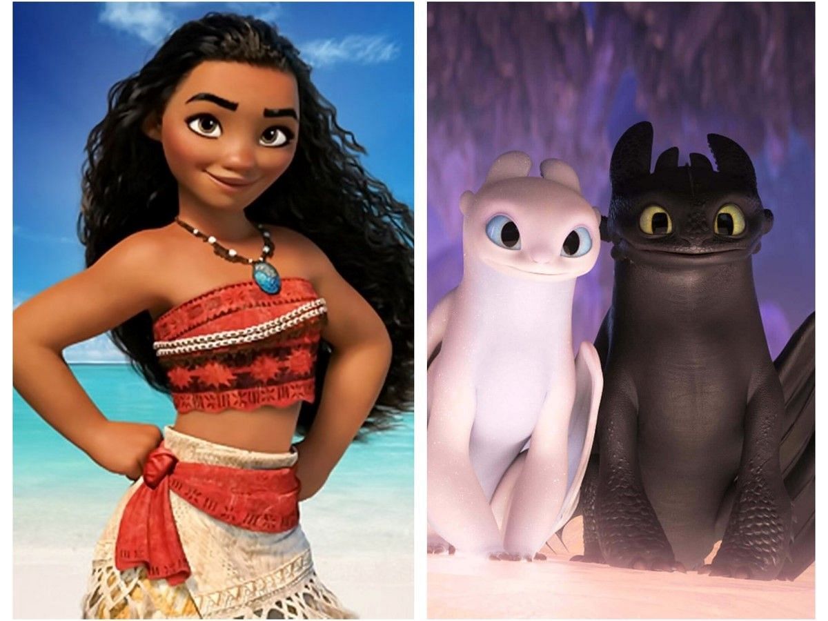 Moana and How to Train Your Dragon (Image via Dreamworks/Disney)