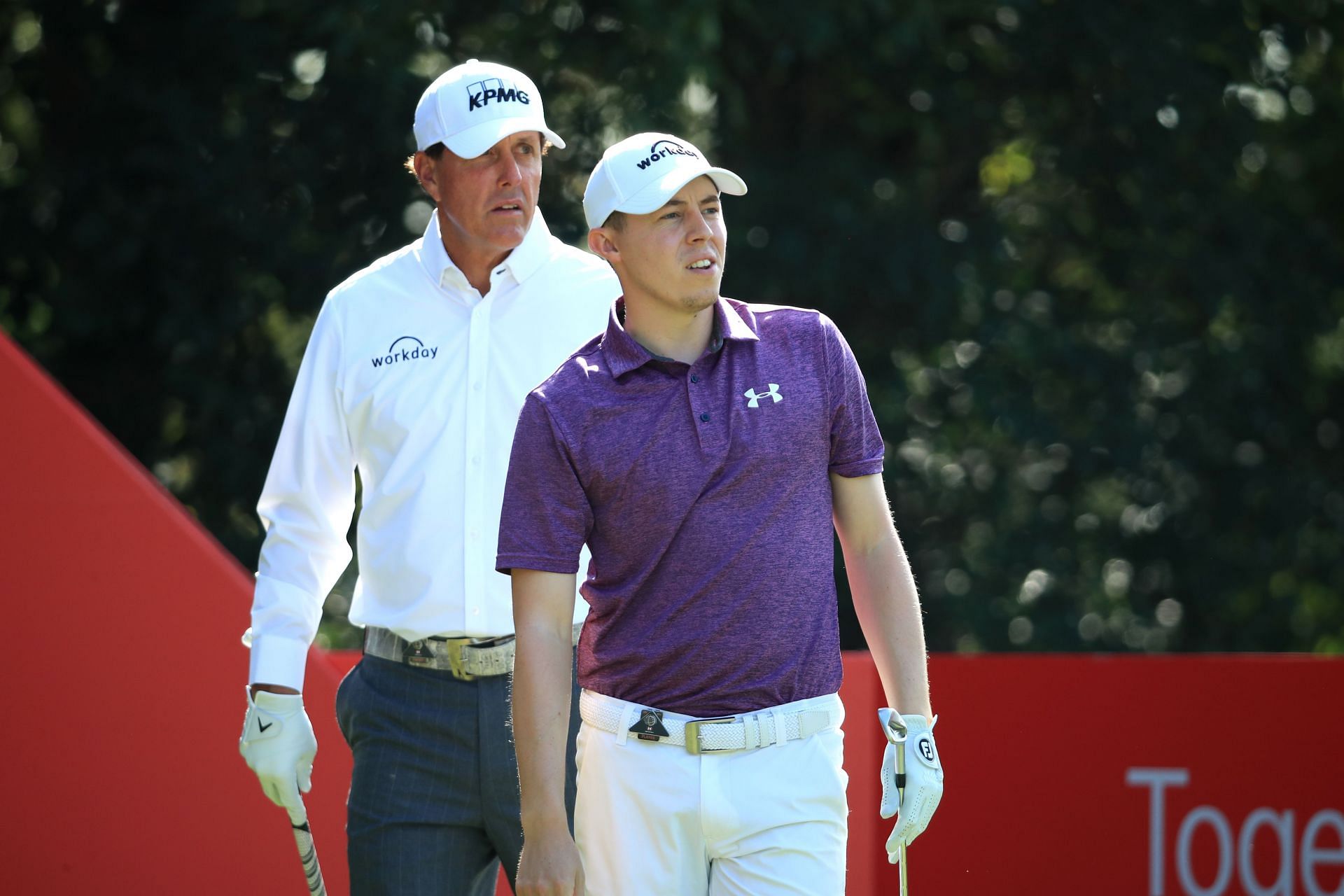 Phil Mickelson and Matt Fitzpatrick at the WGC HSBC Champions (Image via Getty).