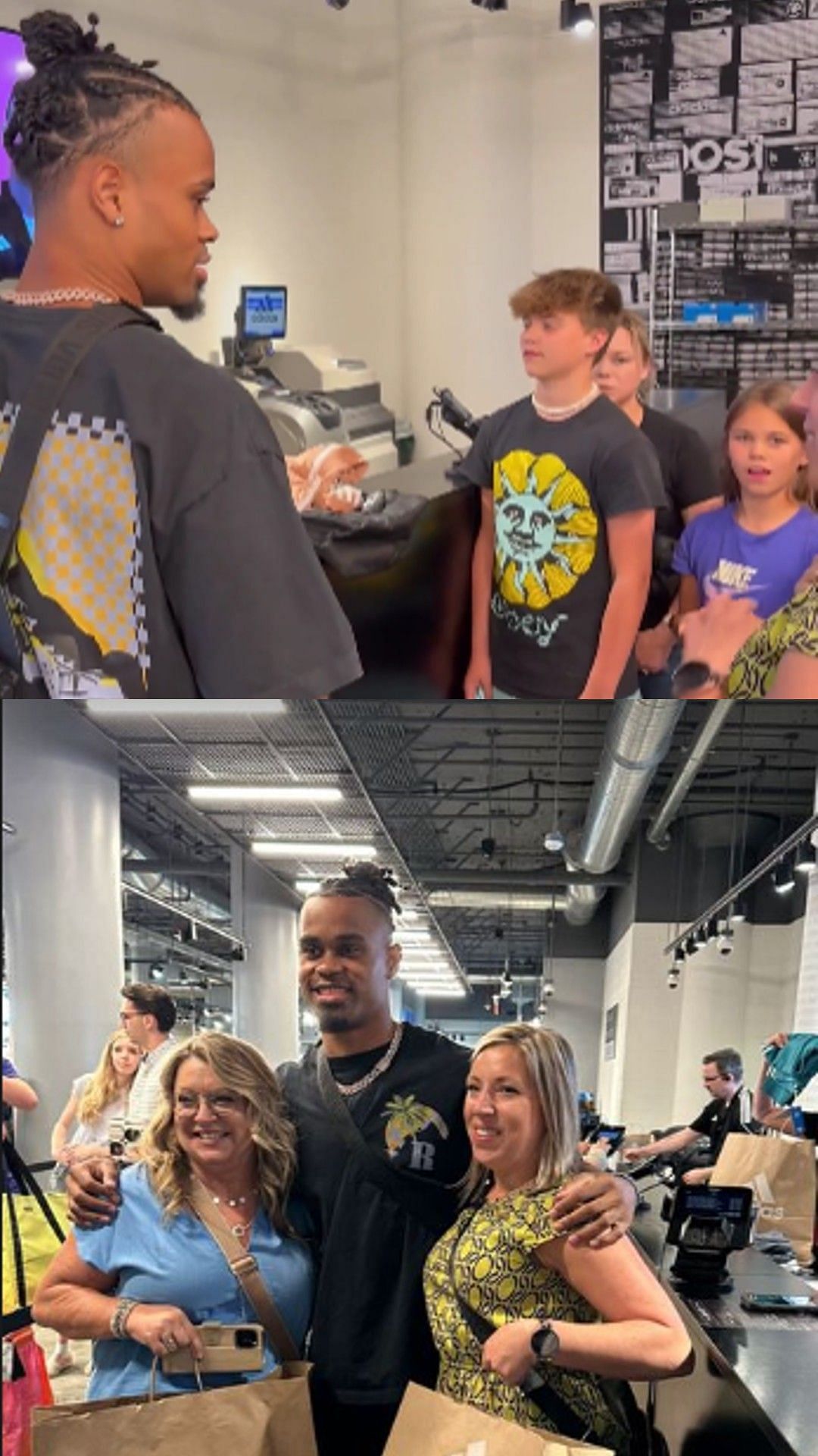 A photo shared on Instagram that shows Dallas Cowboys wide receiver Jalen Tolbert at an Adidas store.(IG: Andrew Gleason)