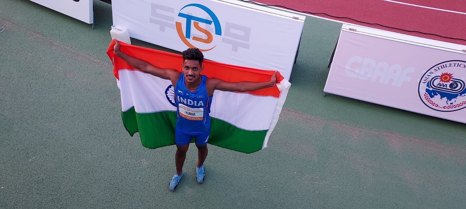 India&rsquo;s Sunil Kumar won decathlon title at Asian U20 Athletics Championship in Yecheon. Photo crecit: AFI