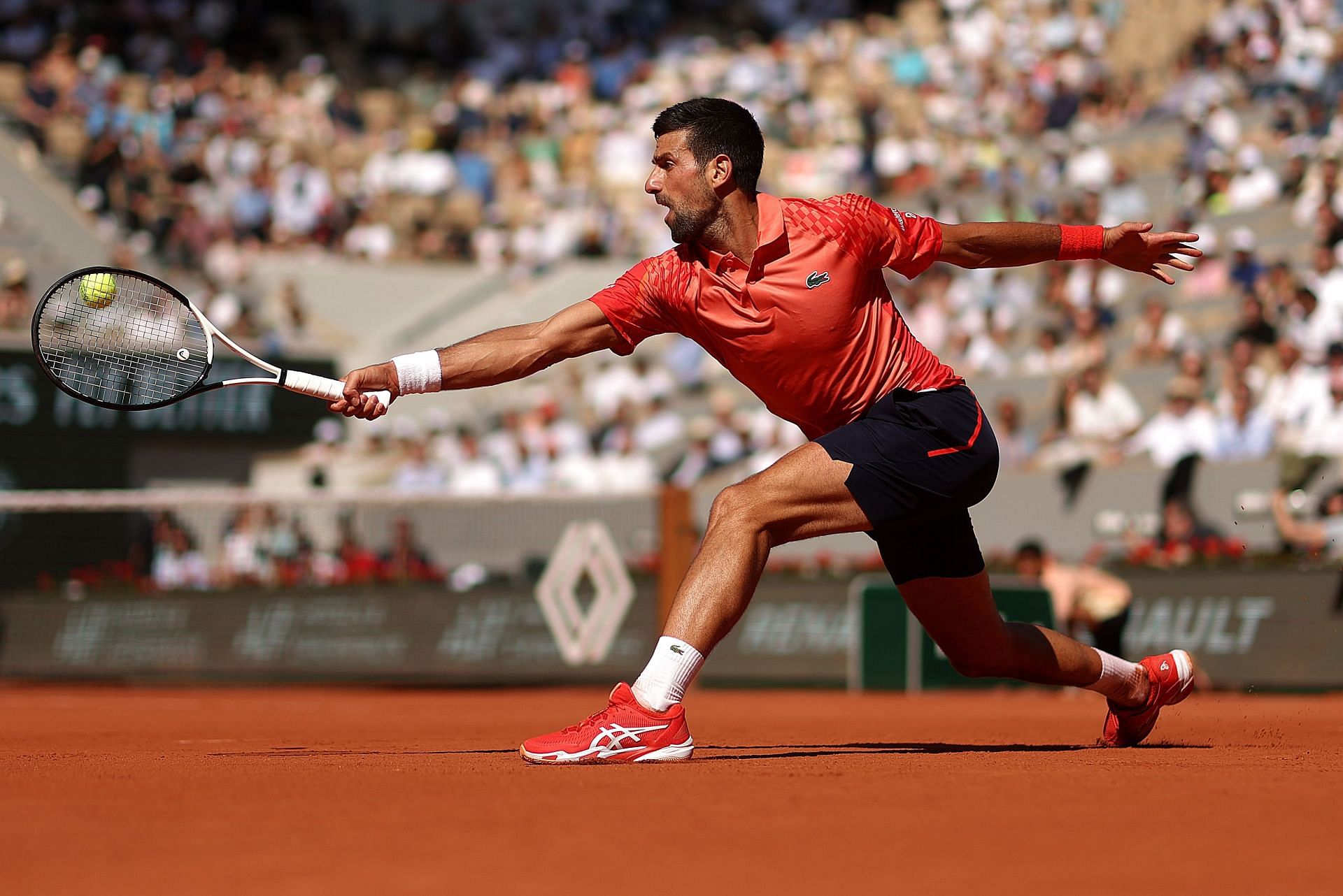 Novak Djokovic at Court Philippe-Chatrier.