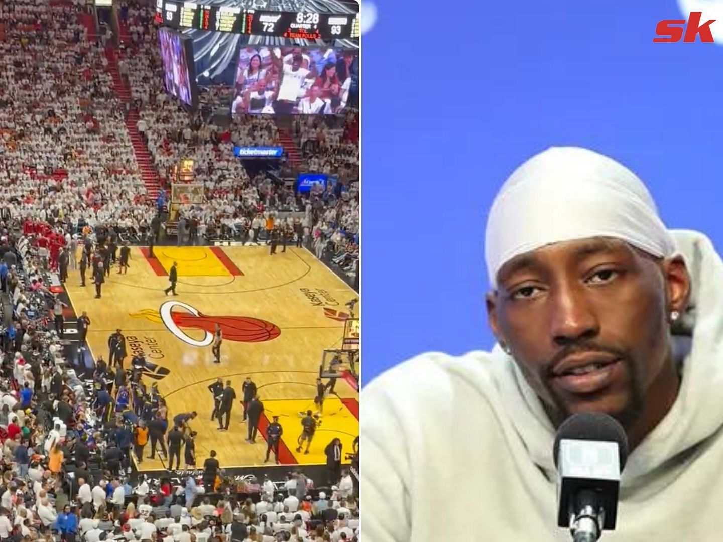 Bam Adebayo reacts to Miami Heat fans leaving NBA Finals Game 3 early 