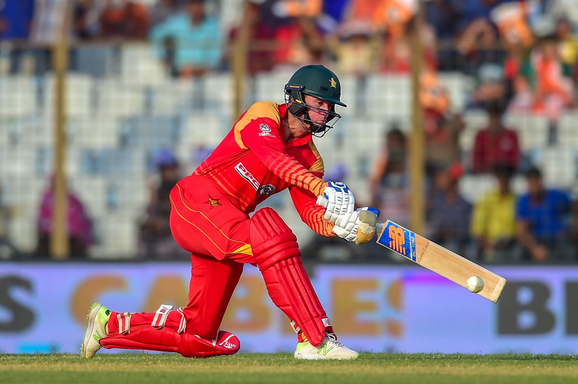 Sean Williams in action for Zimbabwe (Image Courtesy: ICC Cricket)