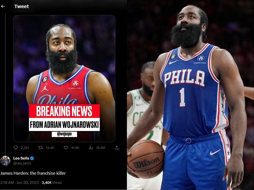 James Harden not re-signing with Sixers has NBA fans psyched: "The franchise killer”