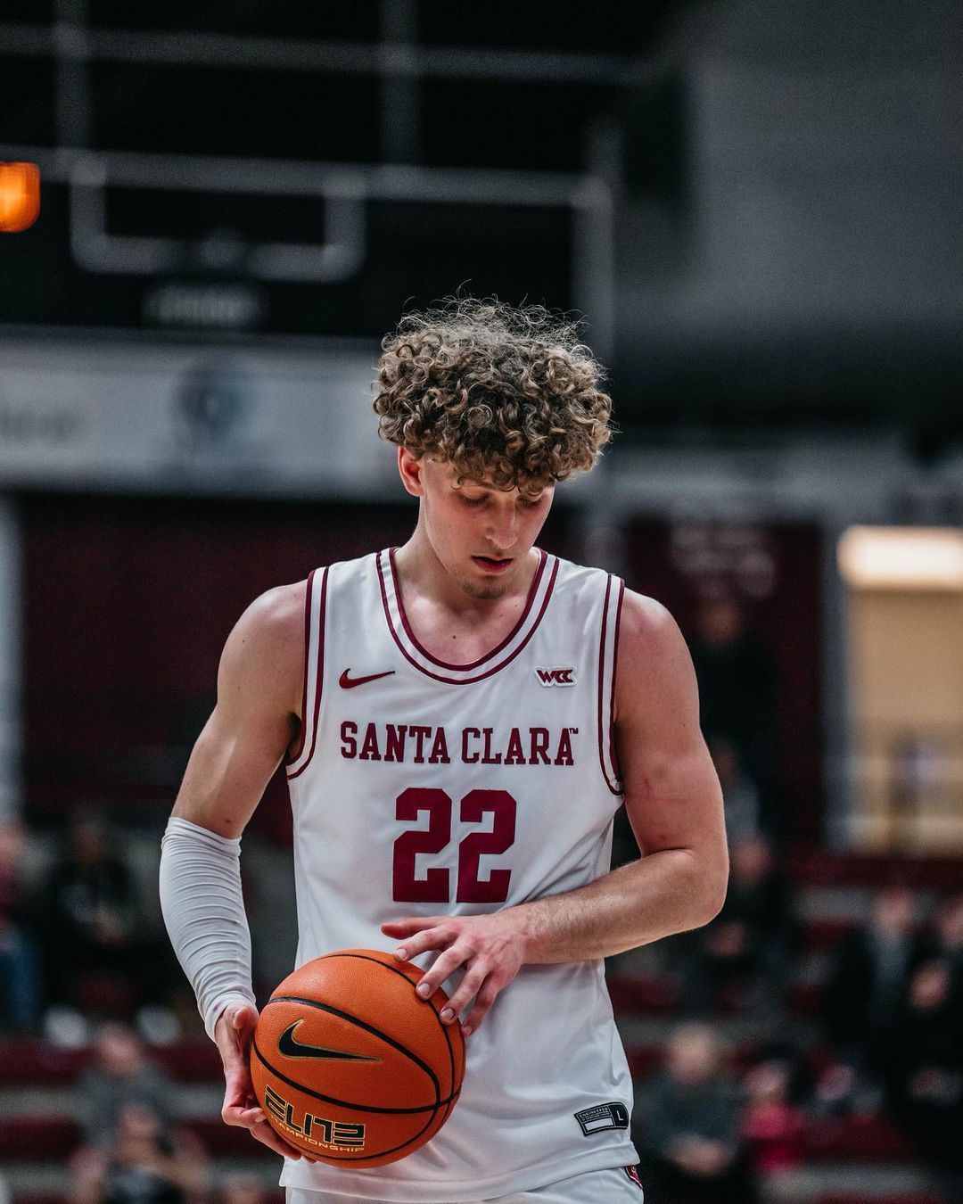 Brandin Podziemski at the free throw line, getting ready to shoot. Via Instagram.