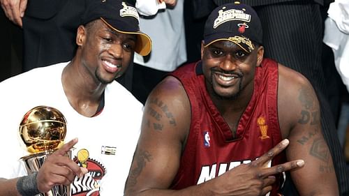 Dwyane Wade and Shaquille O'Neal win the 2006 NBA Championship