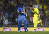Mitchell Johnson celebrates Rohit Sharma's wicket in the 2015 ODI World Cup semi-final. (PC: Getty)